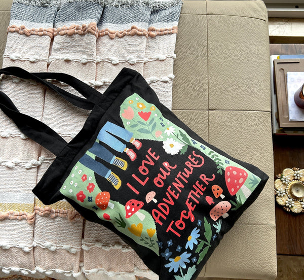 Aesthetic Cotton Canvas Tote Bag – “Our Little Adventures” by Zyra Drip