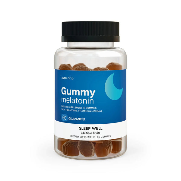 Zyra Drip Melatonin Sleep Gummies – Non-GMO Sleep Support (60 Count)